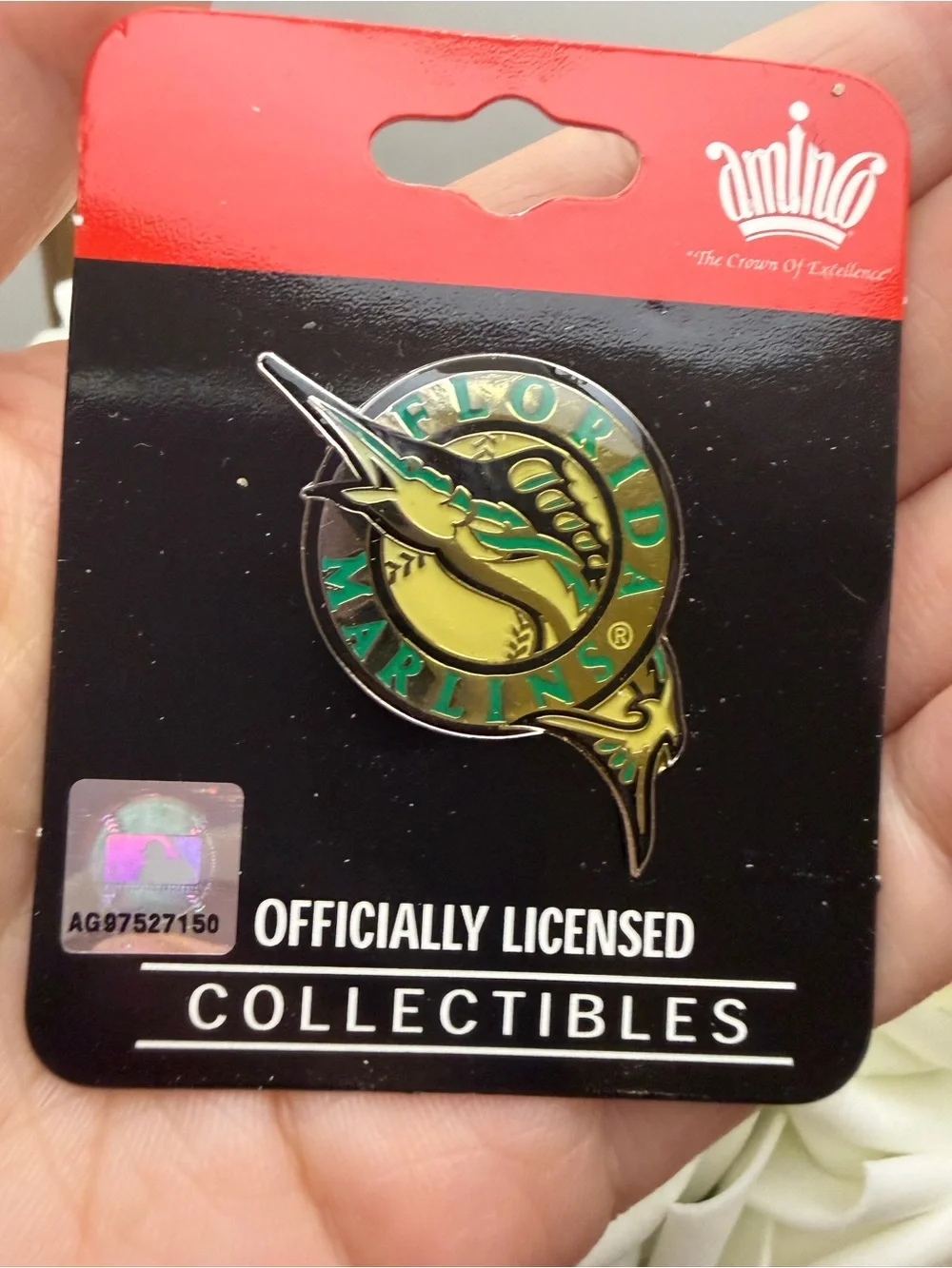 Aminco Florida Marlins Enamel Pin in Green & Gold